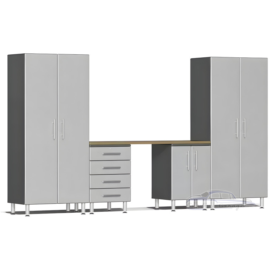 Silver Modular 5-Piece Cabinet Set Silver Modular 5-Piece Cabinet Set