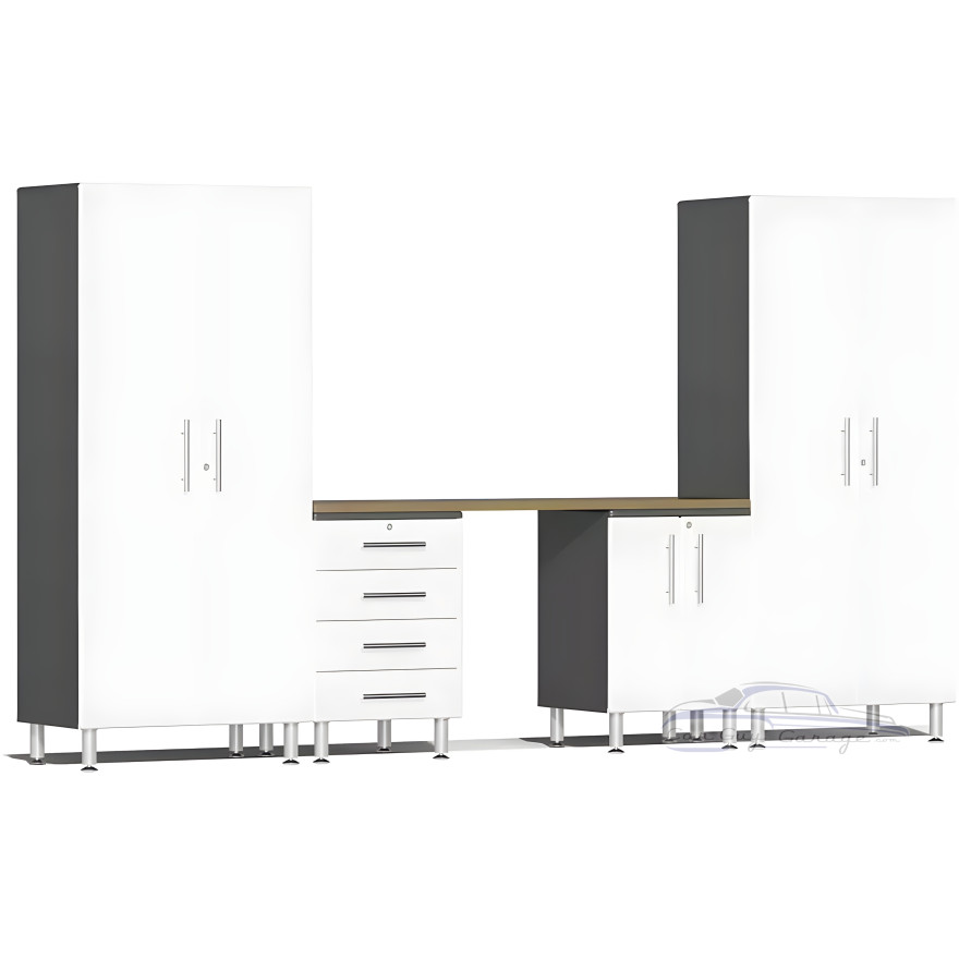 White Modular 5-Piece Cabinet Set White Modular 5-Piece Cabinet Set