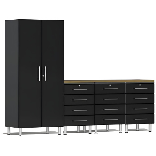 Black Modular 5-Piece Set of Cabinets