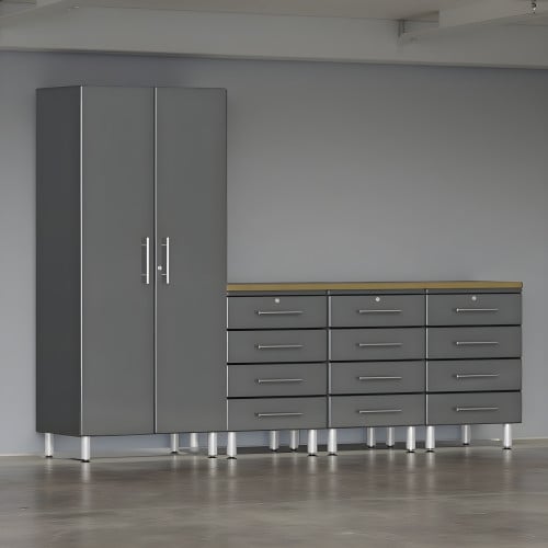 Grey Modular 5-Piece Set of Cabinets