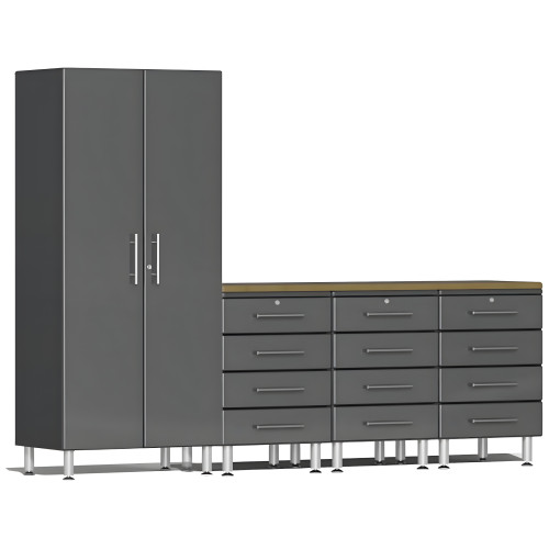 Grey Modular 5-Piece Set of Cabinets