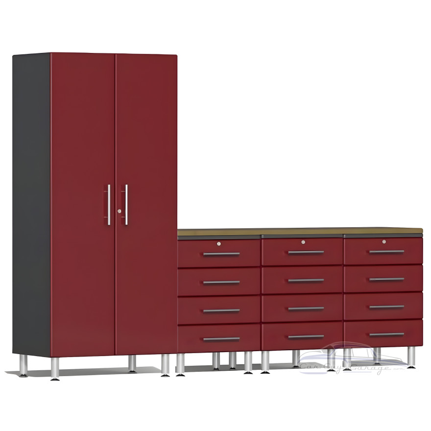 Red Modular 5-Piece Set of Cabinets Red Modular 5-Piece Set of Cabinets