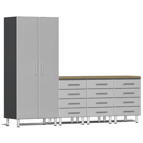 Silver Modular 5-Piece Set of Cabinets