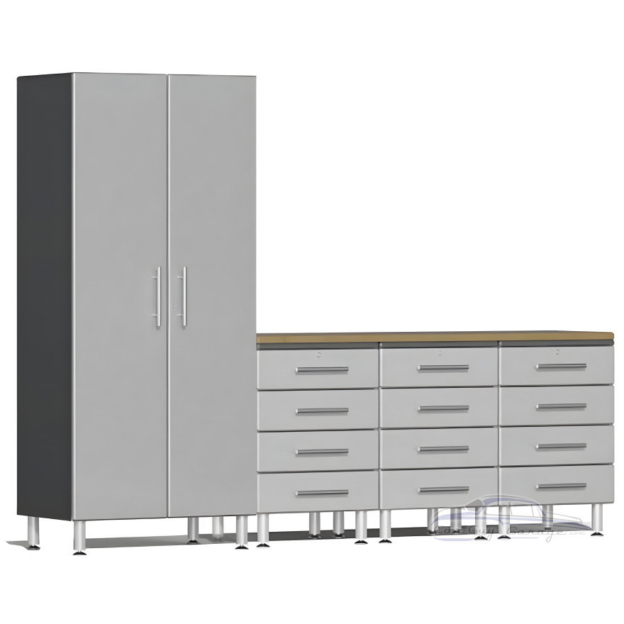 Silver Modular 5-Piece Set of Cabinets Silver Modular 5-Piece Set of Cabinets