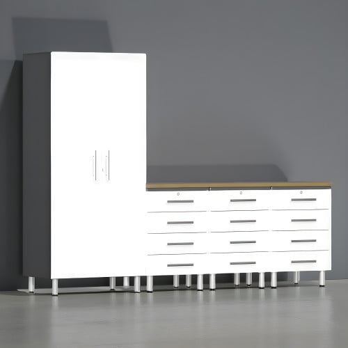 White Modular 5-Piece Set of Cabinets