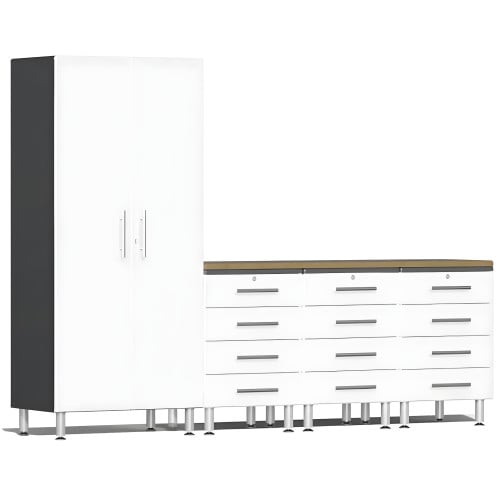White Modular 5-Piece Set of Cabinets