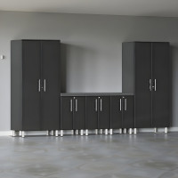 Black Modular Ulti-Mate 6-Piece Garage Cabinet Set with Worktop