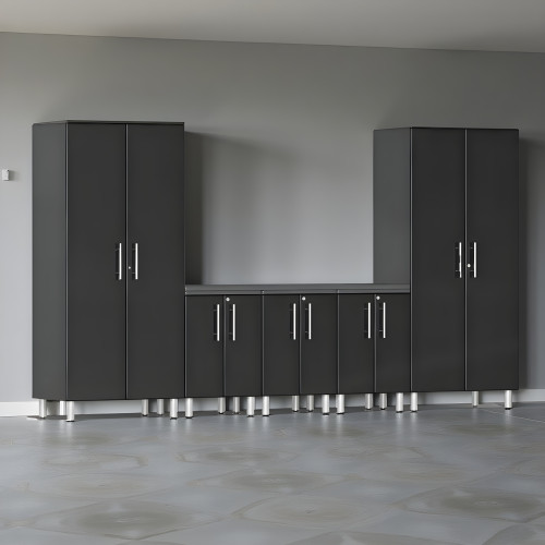 Black Modular 6-Piece Set of Cabinets