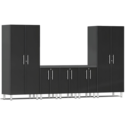 Black Modular 6-Piece Set of Cabinets