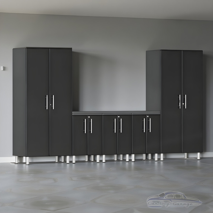 Black Modular Ulti-Mate 6-Piece Garage Cabinet Set with Worktop