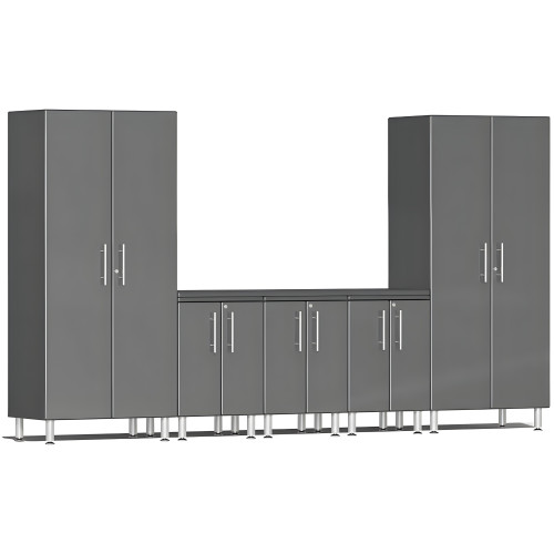 Grey Modular 6-Piece Set of Cabinets