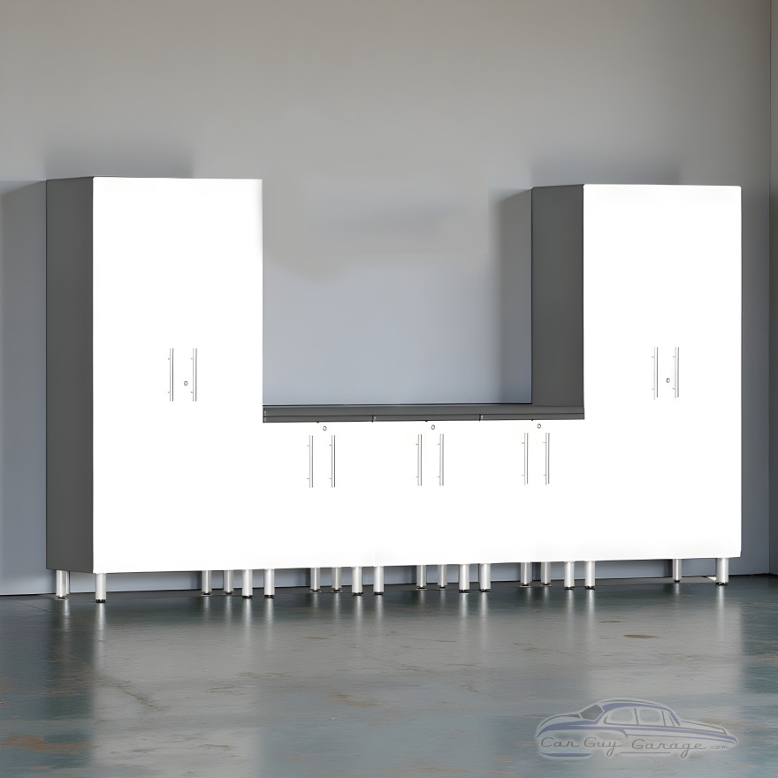 White Modular Ulti-Mate 6-Piece Garage Cabinet Set with Worktop
