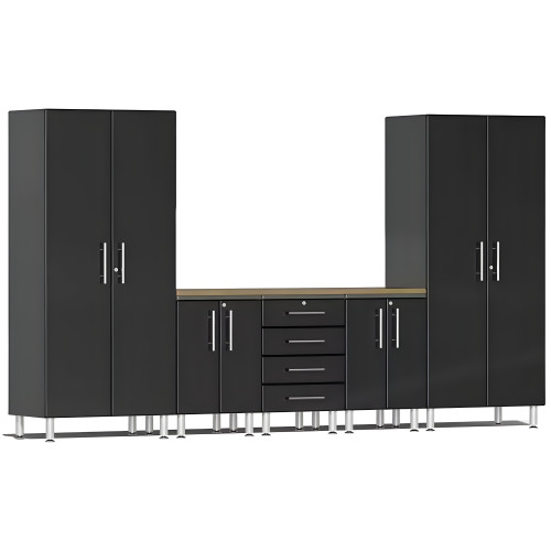 Black Modular 6-Piece Storage Cabinet Set