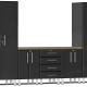 Black Modular 6-Piece Storage Cabinet Set Black Modular 6-Piece Storage Cabinet Set