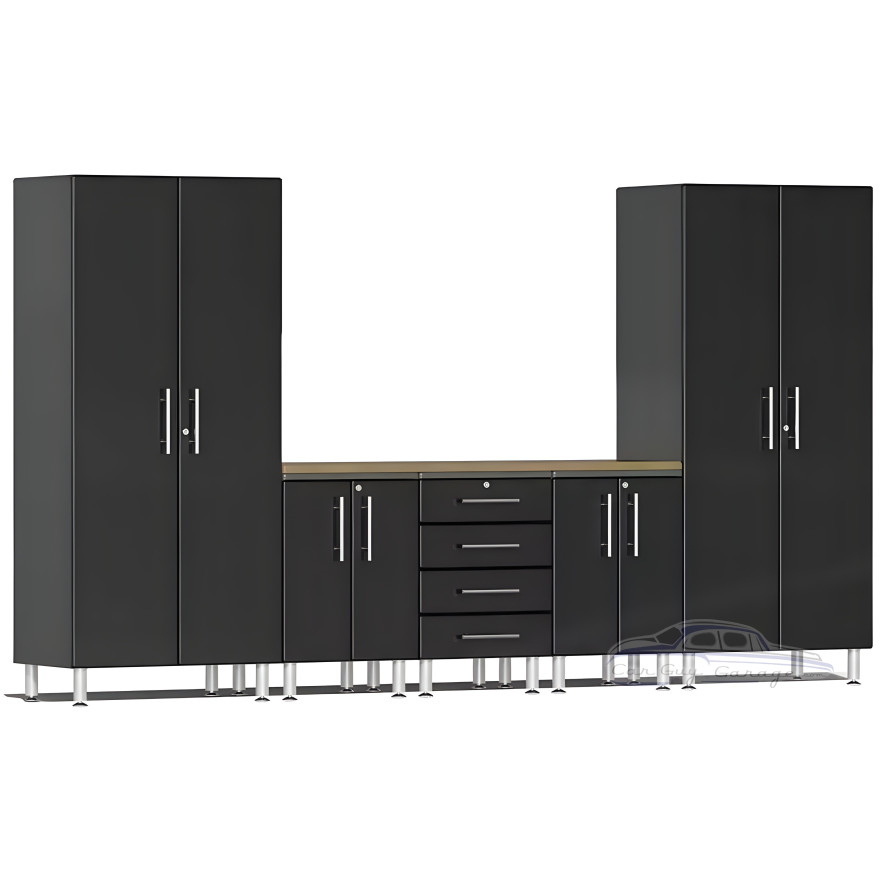 Black Modular 6-Piece Storage Cabinet Set Black Modular 6-Piece Storage Cabinet Set