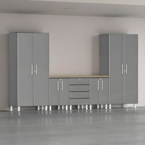 Grey Modular 6-Piece Storage Cabinet Set