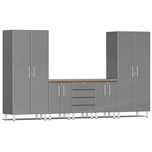 Grey Modular 6-Piece Storage Cabinet Set