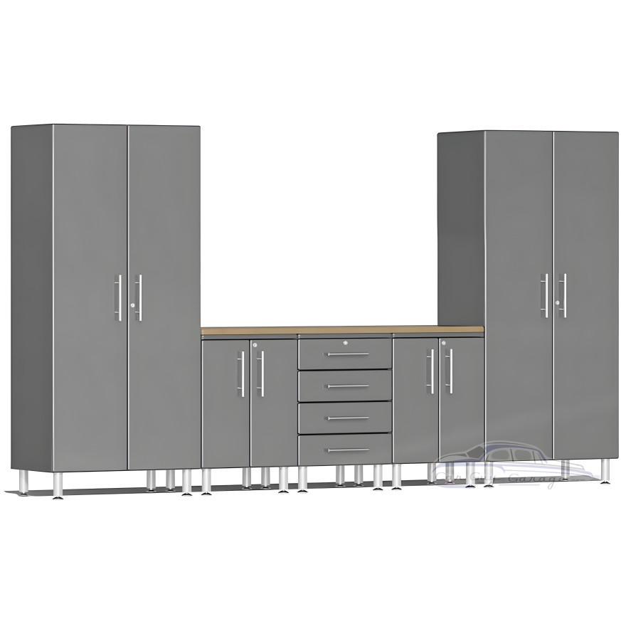 Grey Modular 6-Piece Storage Cabinet Set Grey Modular 6-Piece Storage Cabinet Set