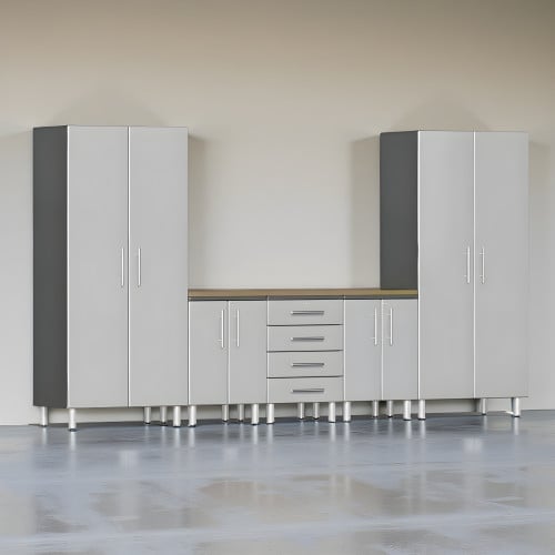 Silver Modular 6-Piece Storage Cabinet Set