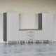 Silver Modular 6-Piece Storage Cabinet Set Silver Modular 6-Piece Storage Cabinet Set