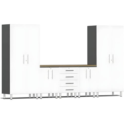 White Modular 6-Piece Storage Cabinet Set
