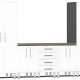 White Modular 6-Piece Storage Cabinet Set White Modular 6-Piece Storage Cabinet Set