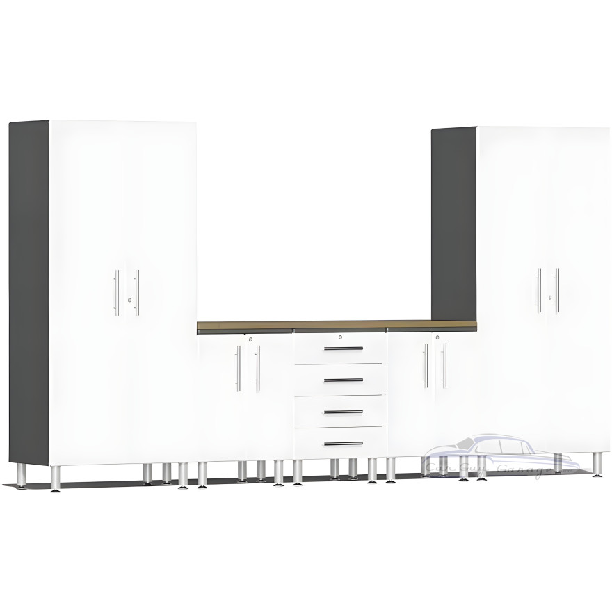 White Modular 6-Piece Storage Cabinet Set White Modular 6-Piece Storage Cabinet Set