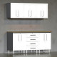 White Modular 6-Piece Garage Workbench Cabinet Set, 71 in Bamboo