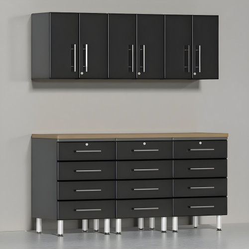 Black Modular 7-Piece Cabinet Set