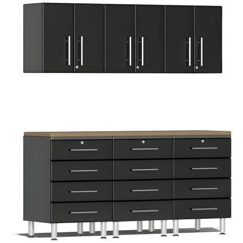 Black Modular 7-Piece Cabinet Set