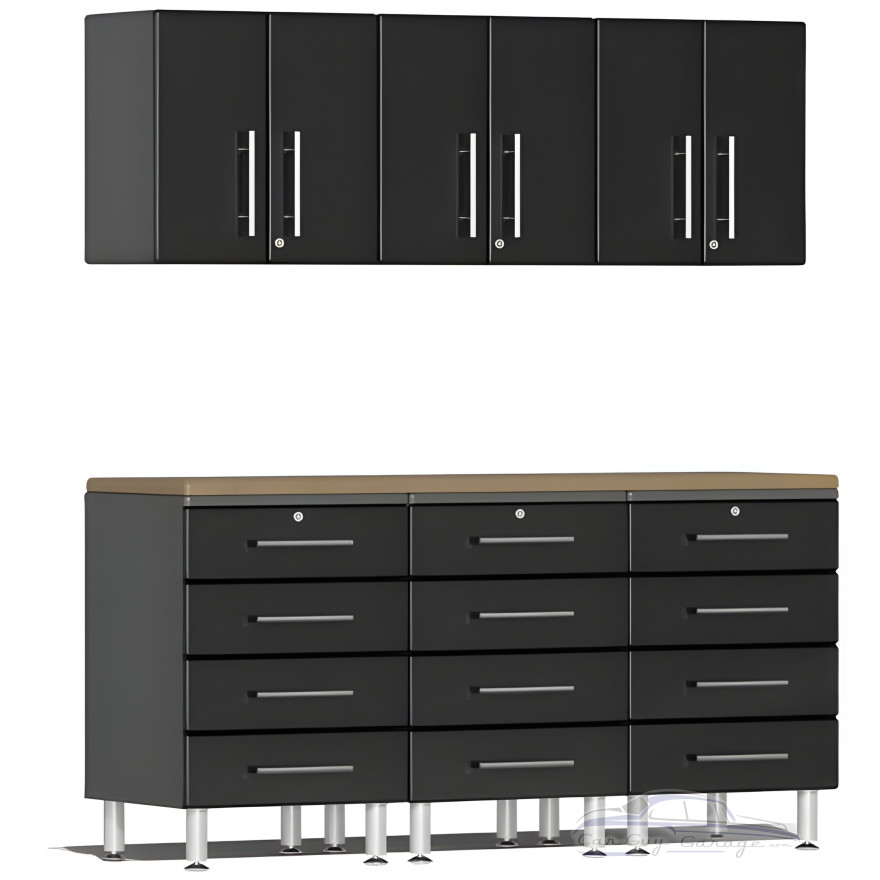 Black Modular 7-Piece Cabinet Set Black Modular 7-Piece Cabinet Set