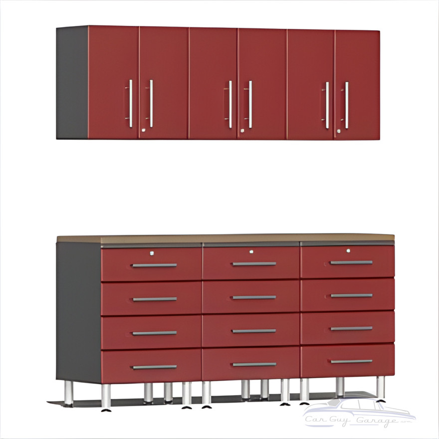 Red Modular 7-Piece Cabinet Set Red Modular 7-Piece Cabinet Set