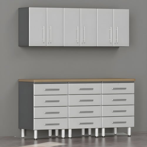 Silver Modular 7-Piece Cabinet Set