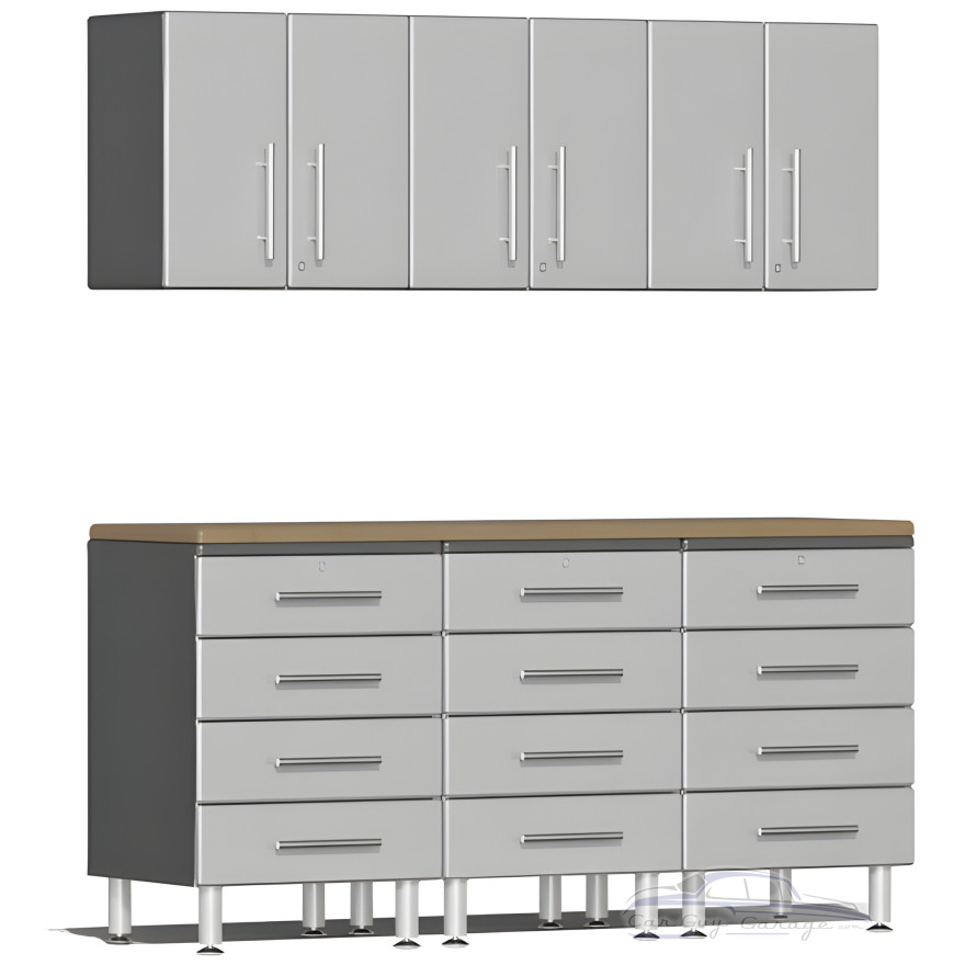 Silver Modular 7-Piece Cabinet Set Silver Modular 7-Piece Cabinet Set