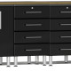 Black Modular 8-Piece Workstation Set Black Modular 8-Piece Workstation Set