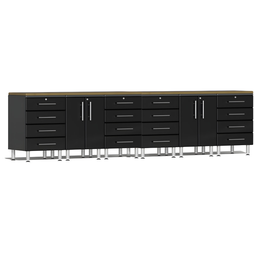 Black Modular 8-Piece Workstation Set Black Modular 8-Piece Workstation Set