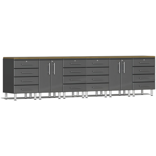 Grey Modular 8-Piece Workstation Set
