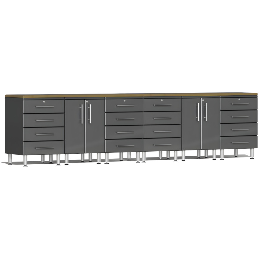 Grey Modular 8-Piece Workstation Set Grey Modular 8-Piece Workstation Set