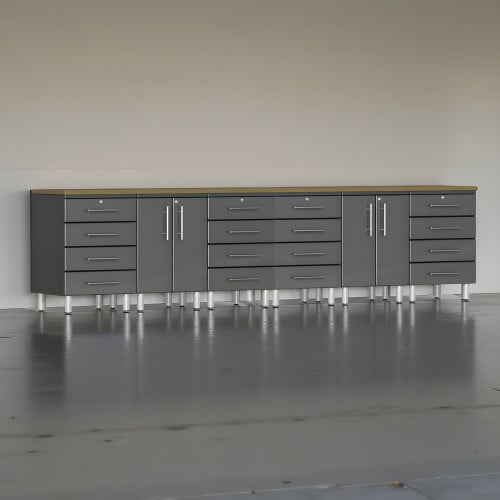 Grey Modular 8-Piece Workstation Set