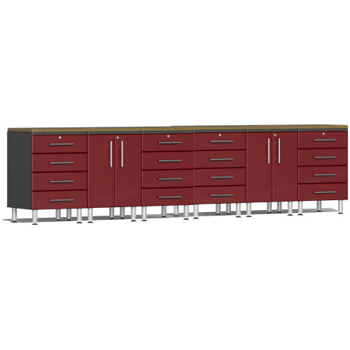 Red Modular 8-Piece Workstation Set