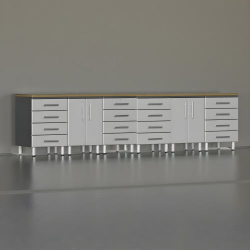 Silver Modular 8-Piece Workstation Set