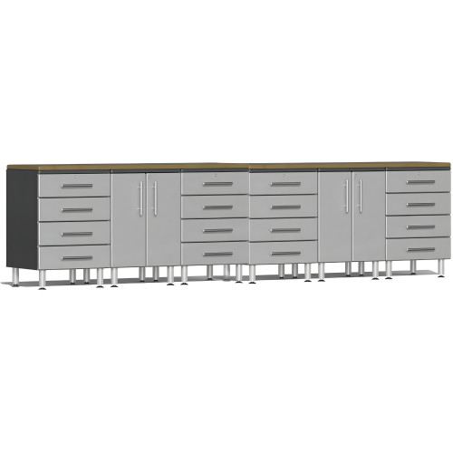 Silver Modular 8-Piece Workstation Set