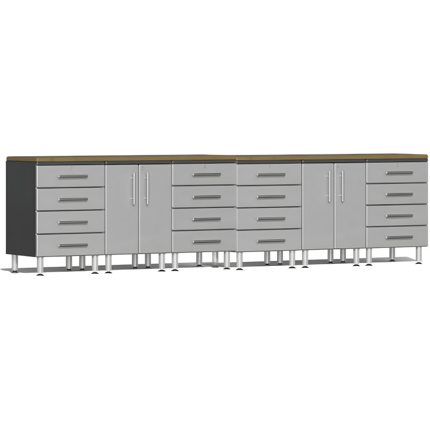 Silver Modular 8-Piece Workstation Set Silver Modular 8-Piece Workstation Set