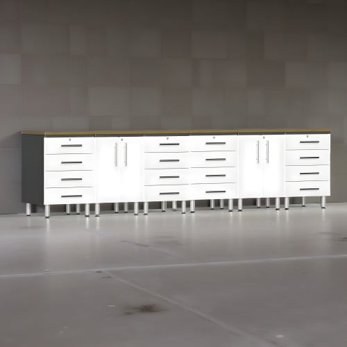 White Modular 8-Piece Workstation Set