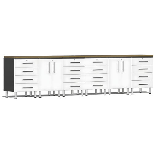 White Modular 8-Piece Workstation Set
