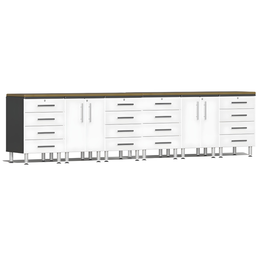 White Modular 8-Piece Workstation Set White Modular 8-Piece Workstation Set