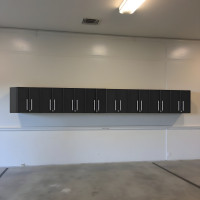 Black Modular 8-Piece Lockable Garage Wall Cabinet Set