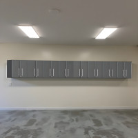 Grey Modular 8-Piece Wall Cabinet Set Locking