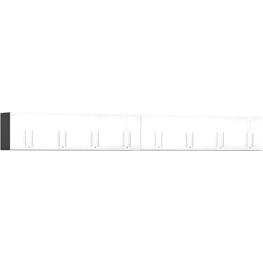 White Modular 8-Piece Locking Wall-Mount Cabinet Set