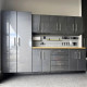 Grey Modular 8-Piece Cabinet Kit with Bamboo Worktop Grey Modular 8-Piece Cabinet Kit with Bamboo Worktop